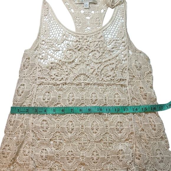 Lauren Conrad Cream Crochet Racerback Tank size Small - Picture 14 of 16